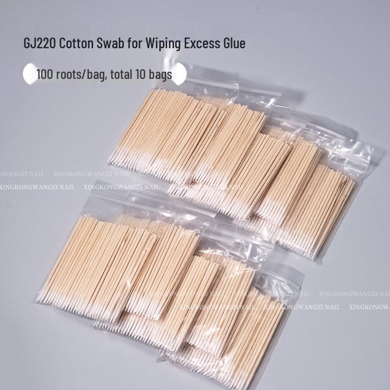 Pointed Tip Nail Art Clean-Up Swabs - Single/Double Head, Disposable, Removes Dirt from Nail Gaps