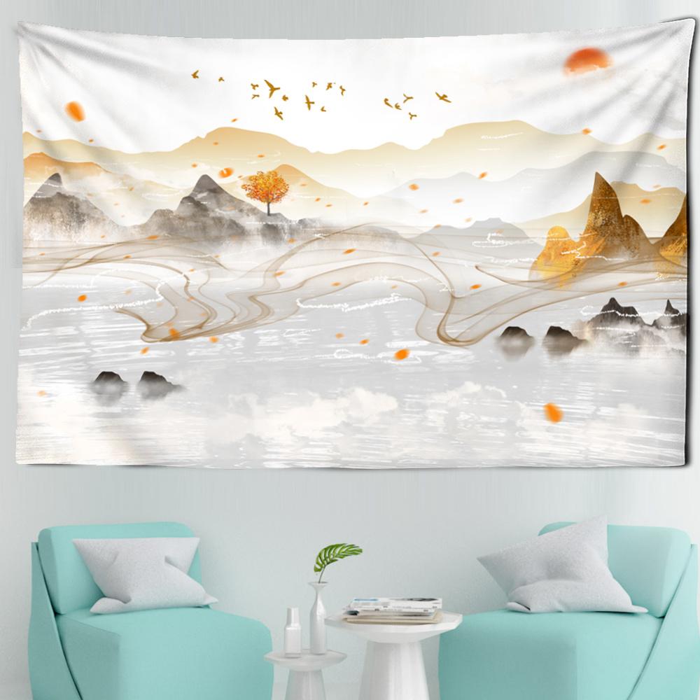 

Пейзажная живопись, гобелен, фэнтезийный пейзаж, настенный гобелен золотого оленя, богемный гобелен, эстетика комнаты, домашний декор