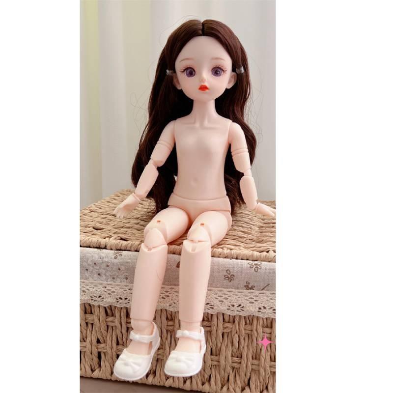 30cm Multi Contact Lenses Bjd Doll Toy Straight Curly Hair Articular Mobility