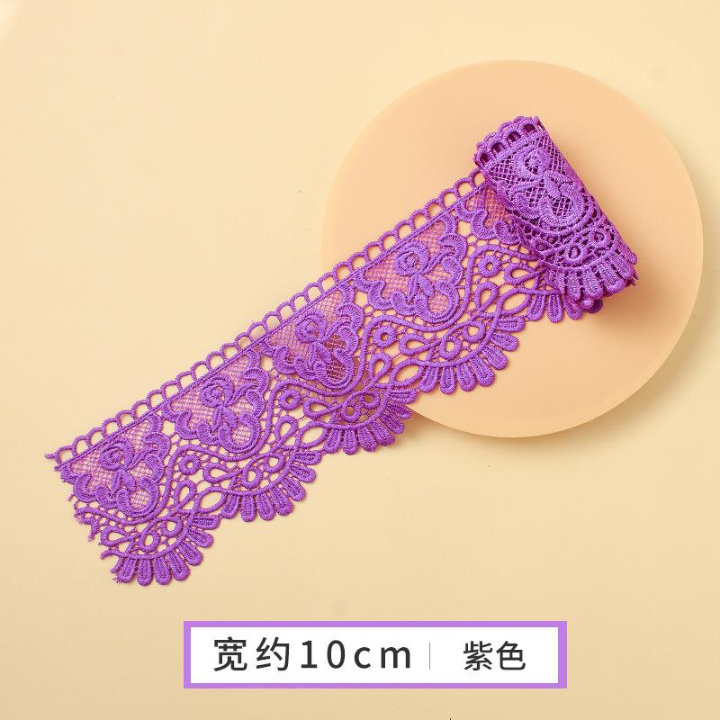 Ruban de Dentelle Brodé Floral Creux de 1 Mètre Soluble dans l'Eau pour Couture d'Articles d'Habillement DIY Tissu Artisanat Fait Main Bande de Dentelle Noir Blanc