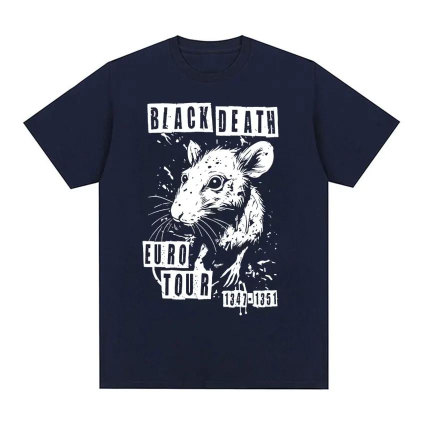 Funny Black Plague European Medieval Tour Rat Meme T-shirt Men's Women Fashion Vintage High Quality Oversized T Shirt Streetwear