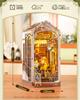 ROBOTIME 3D Puzzle Book Nook Kit - 3D Wood Puzzle Miniature House Dollhouse Miniature Kit Wooden Handmade Craft Book Stand Assembly Bookshelf Decorati