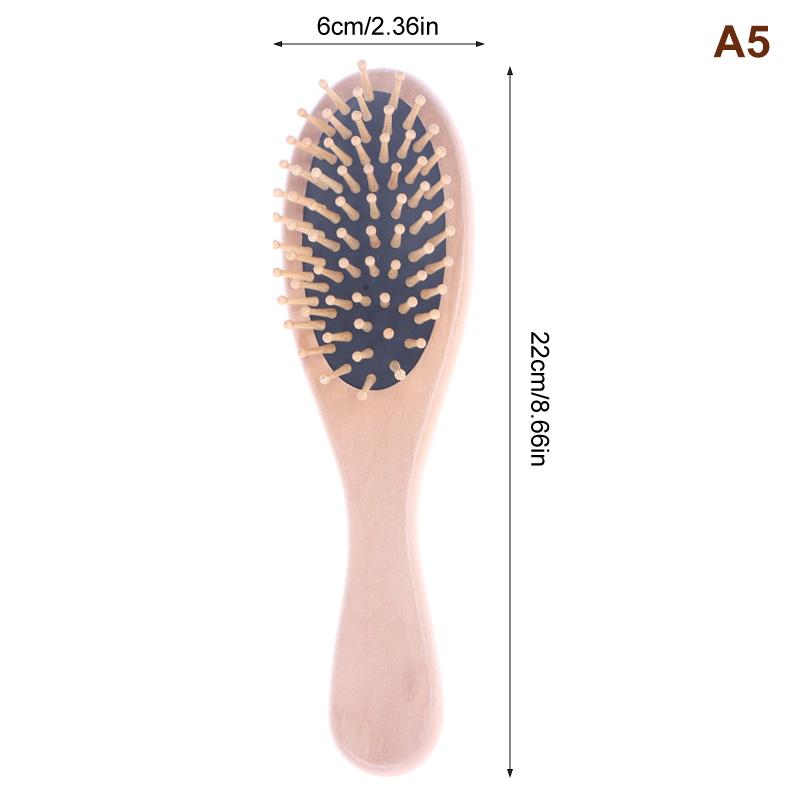 Anti-Static Scalp Massager for All Hair Types Detangling Cushion Design Airbag Wood Hair Comb Massage Brush