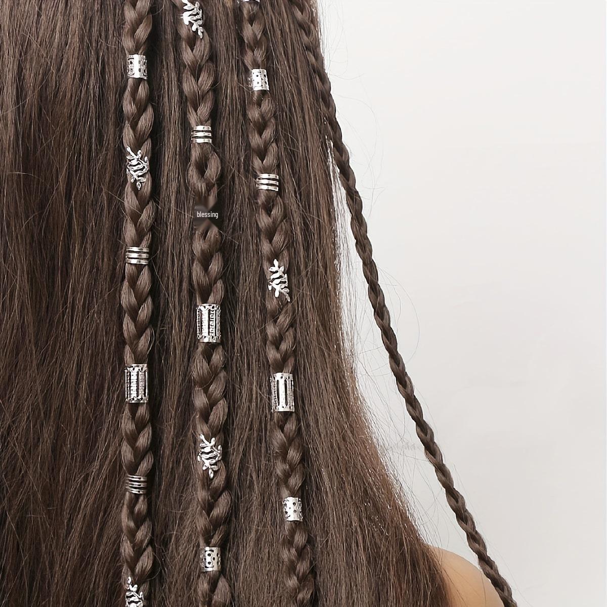 

40 шт. европейских и американских аксессуаров для волос «сделай сам» из дредлоков — полые накладные пряди с железным кольцом