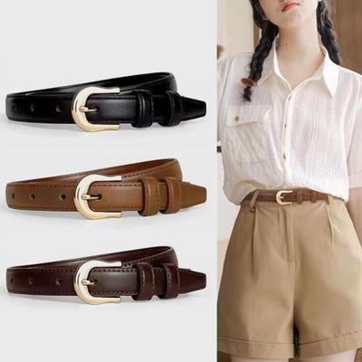 Kadın Kemer Suni Deri Ayarlanabilir Uzunluk İnce Kemer Düz Renk Elbise Gömlek Üstler Bel Bandı Moda Aksesuarları