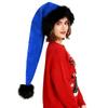 Adult Plush Christmas Hat with Black Trim, Multicolor Holiday Party Costume Accessory