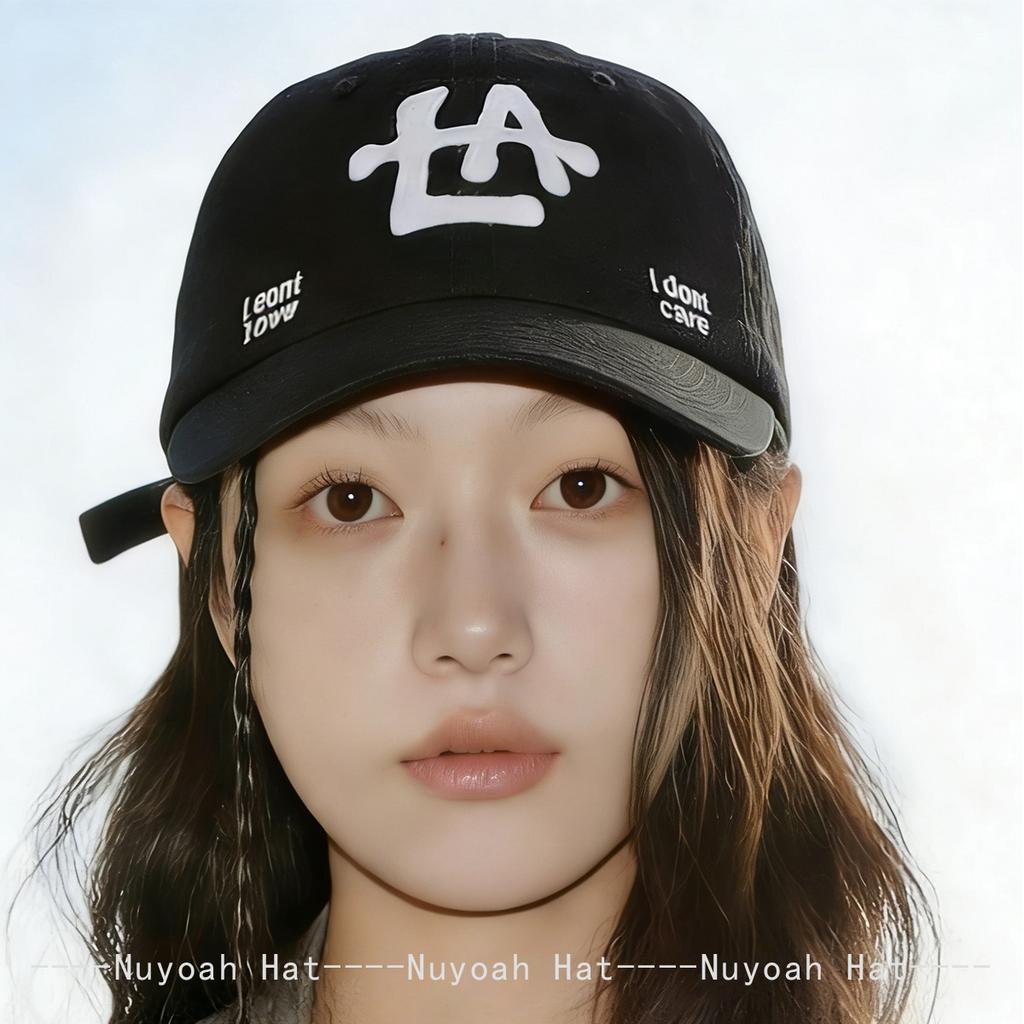 Korean Retro Patched LA Letters Love Baseball Hats Sunshade Personal New Men Women Versatile Niche Fashion Peaked Caps Outdoor