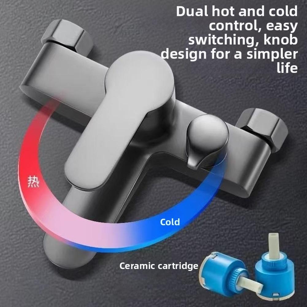 Side Open Copper Shower Mixer Valve for Bathtub with Dual Handle Temp Control and 3 Adjustable Hand Shower Patterns