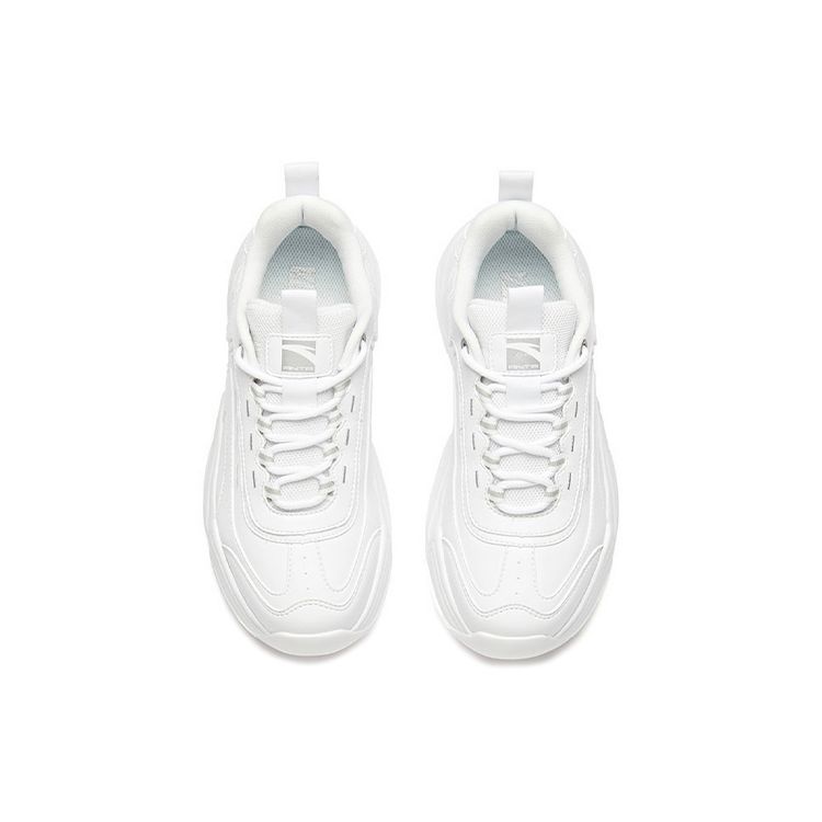 Anta Lifestyle Series Non-Slip Wear-Resistant Low-Top Dad Shoes Women sneaker Silver White 92938862-3