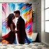 Colorful Romantic Couple Artistic Waterproof Shower Curtain for Bathroom Decor, High-Quality Material and Easy to Cleans