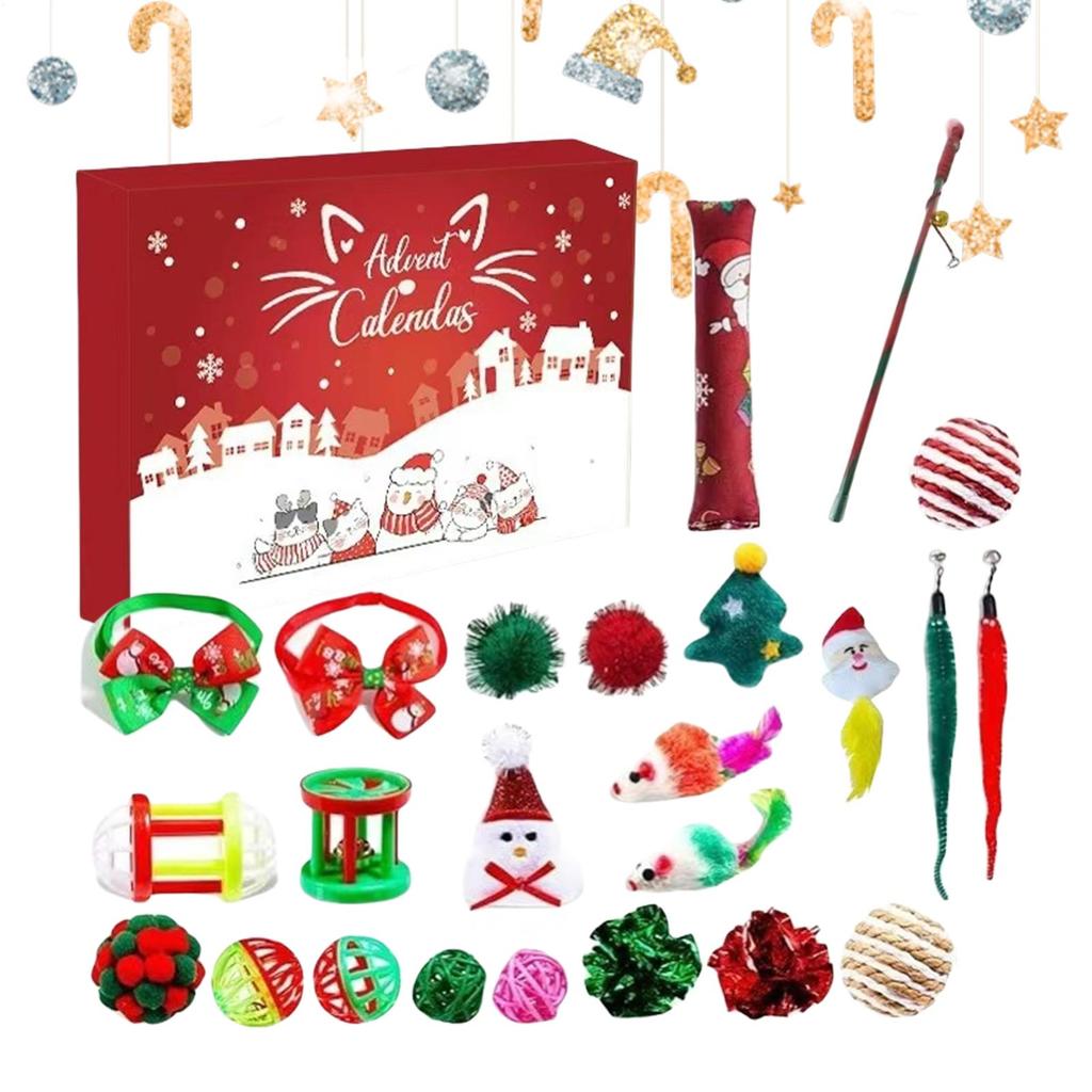 Christmas Advent Cat Toy 24 Days Interactive Kitten Exercise Toys For Men Women Boys Youth Teens Wife Husband Son Daughter