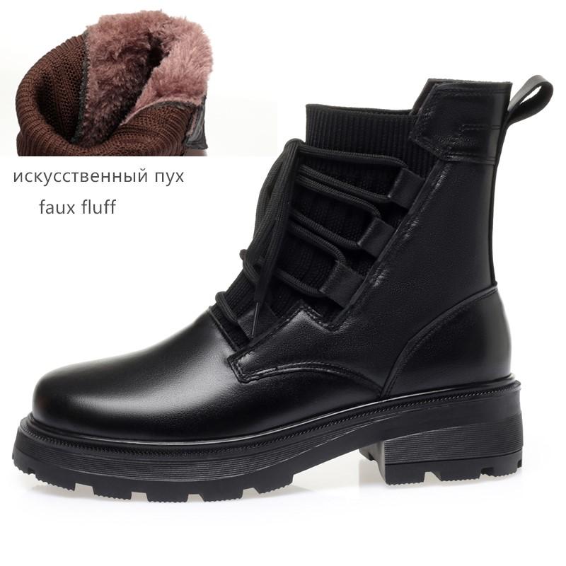 Fashion AIYUQI Women Winter Boots Large Size 2025 New Genuine Leather Women Motorcycle Boots Wool Warm Retro Non-slip Ladies Ankle Boots