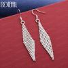 925 Sterling Silver Diamond-Shaped Pendant Earrings - Fashion Gift Jewelry
