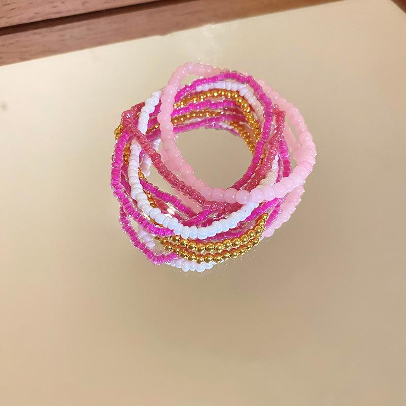 Bohemian Style Stacked Rice Bead Bracelet Seven-piece Set High-end Dopamine Bracelet Niche Fresh Jewelry Wholesale