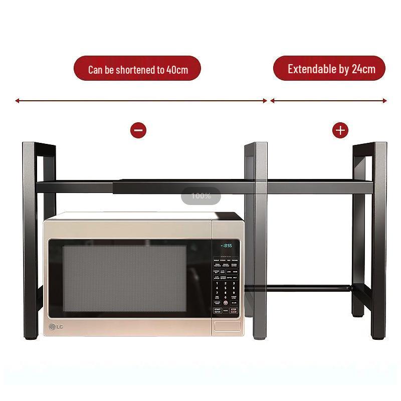 Adjustable Microwave & Kitchen Storage Rack for Countertop - Oven, Rice Cooker & Spice Organizer