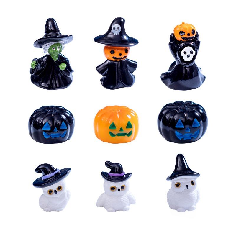 Mikrolandskap Halloween Heks Spøkelse Gresskar Dekorative Tilbehør Mini Ornamenter