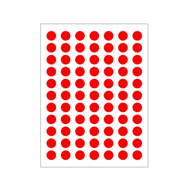 10 Colors Mixed Polka Dot Round Label Stickers: Small & Large, Red, Yellow, Blue, Green, Pink, White, Black, Orange