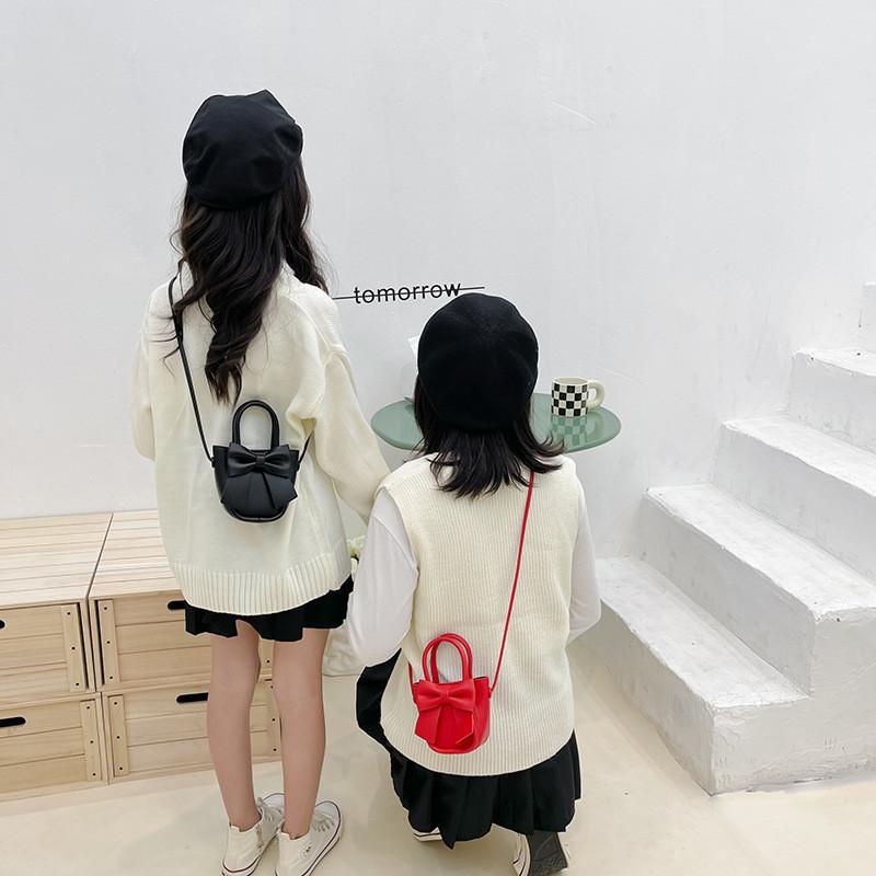 Adorable Mini Pu Crossbody Bag For Kids With Cute Bow Design And Stylish Color Options