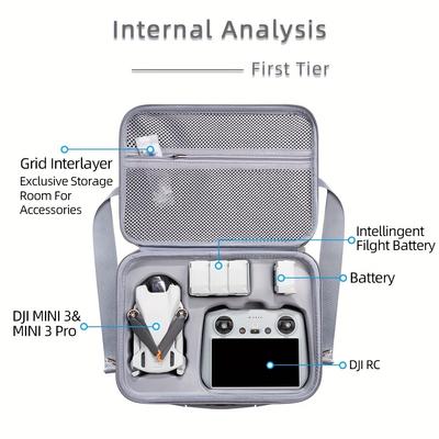 For DJI Mini 3/3 Pro Carrying Case Travel Shoulder Bag Scratch-Resistant Mini 3/3 Pro Handbag Drone Accessories Bag