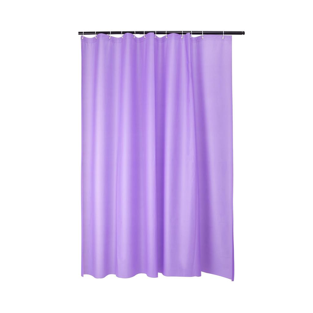 Solid Color Waterproof PEVA Shower Curtain with Hooks - Mold Resistant, Available In Full Color Range