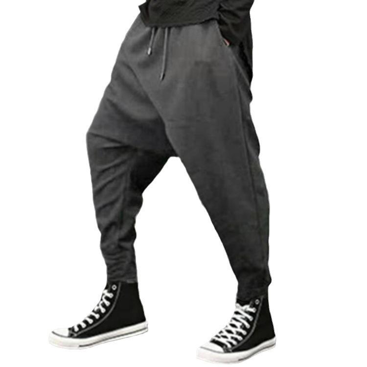 Men's 2023 Spring European & American Style Casual Loose Harem Pants with Slim Cross Crotch.