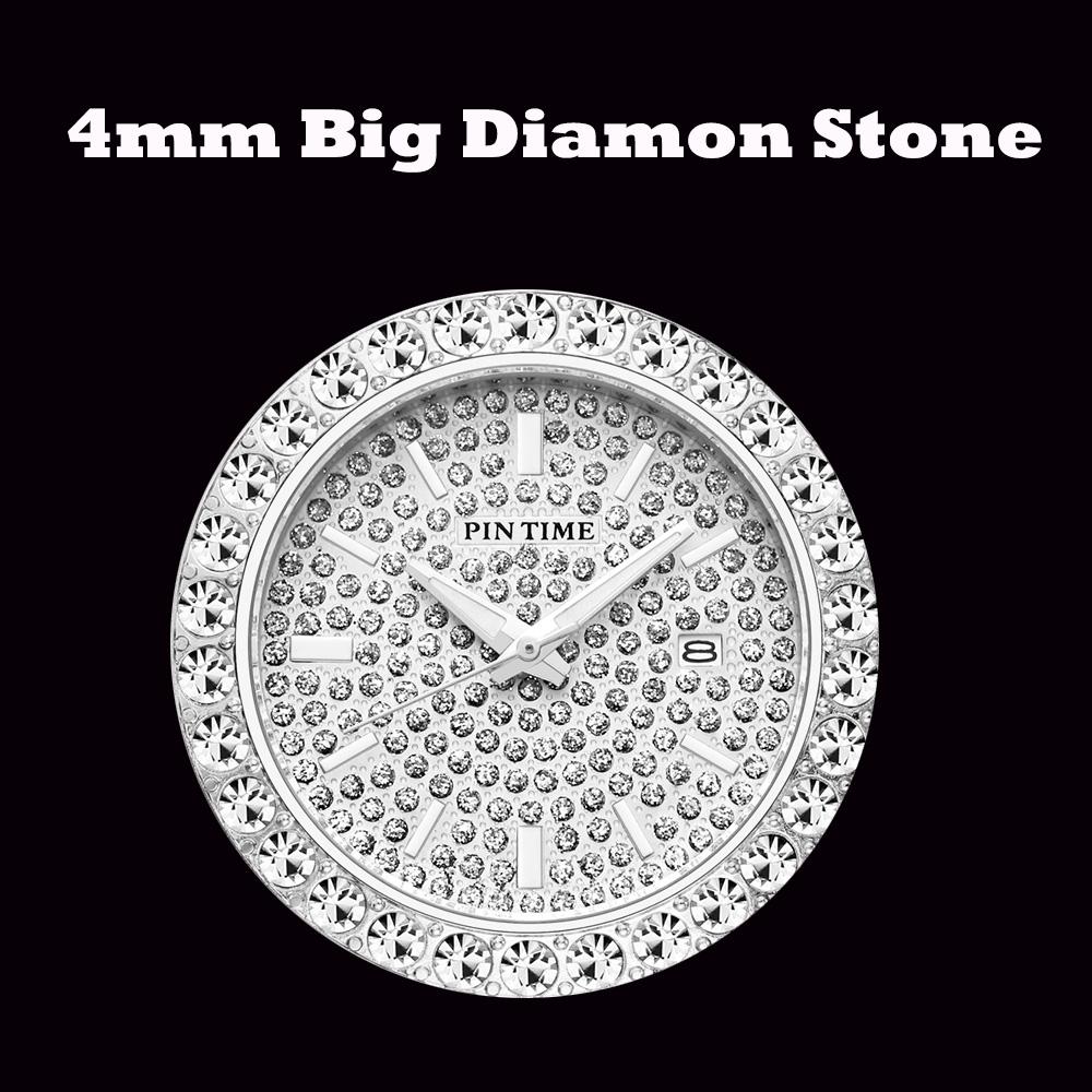 Zegarek Męski Luksusowy Biznesowy Wodoodporny Z Diamentami Zewnętrznymi Zegarek Dla Mężczyzn Stalowy Pasek Zegarek Kwarcowy Casual Prezent Popularny Produkt