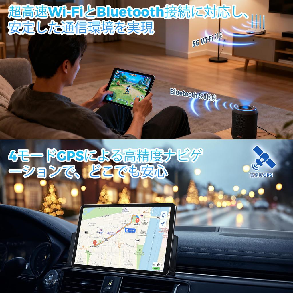 Android 16 Tablet with Dedicated High Refresh Gemini T7200 Slim and Widevine L1 Wireless Split FM Face Recognition Android Tablet 10-inch Case120Hz