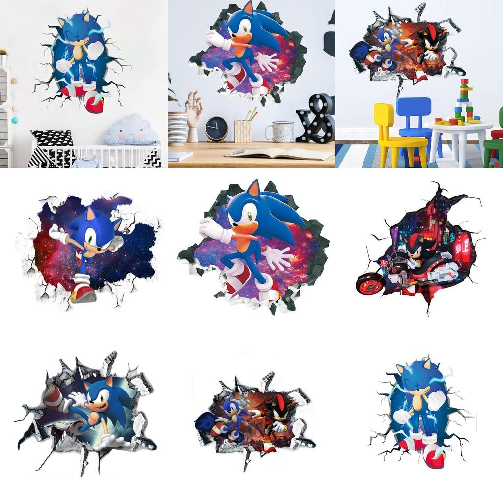 Sonic The Hedgehog Wall Sticker Cartoon Decor For Kids Bedroom Wall Art