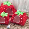 Good-Dog Kennel Dog Fashion Mat Basket Soft Strawberry Pet Dog Cat House Pet Tent Dog House Small Dog Kitten Bed Cat House