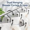 Matte Black Shower Curtain Ring Metal Shower Curtain Ring Double Hook Shower Curtain Ring