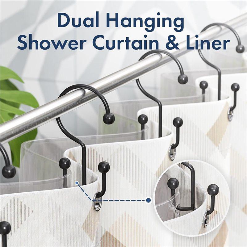 Matte Black Shower Curtain Ring Metal Shower Curtain Ring Double Hook Shower Curtain Ring