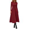Women's Fashion Casual A Line Elegant Modestyed Winter Party Dress Long Sleeve Midi Dress