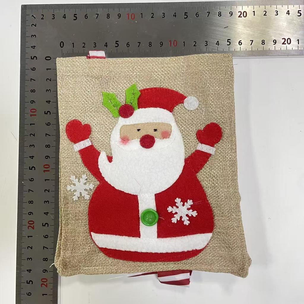 Jinmingguan Creative Burlap Christmas Tote Bag with Feet for Candy Gifts