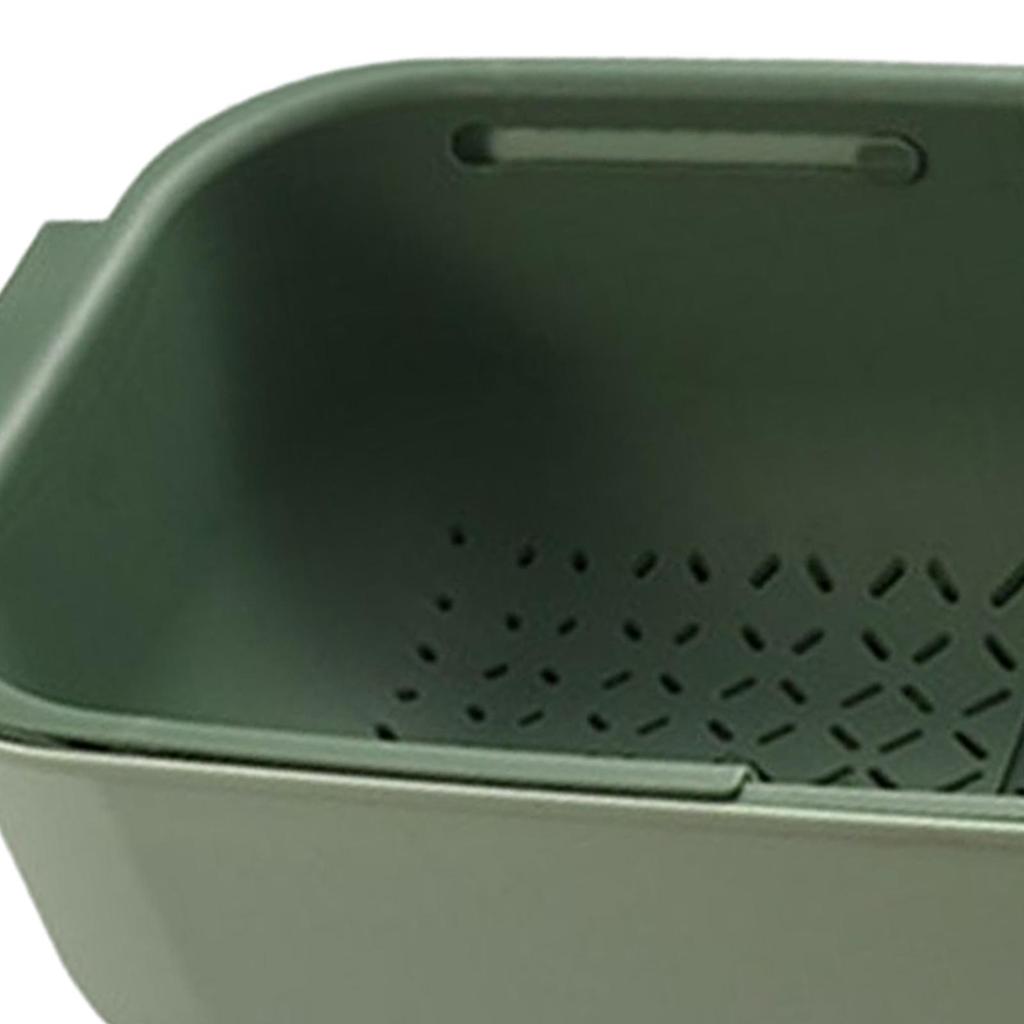 Double Layer Telescopic Drain Basket Detachable Kitchen Supplies Retractable with Handles fruits and