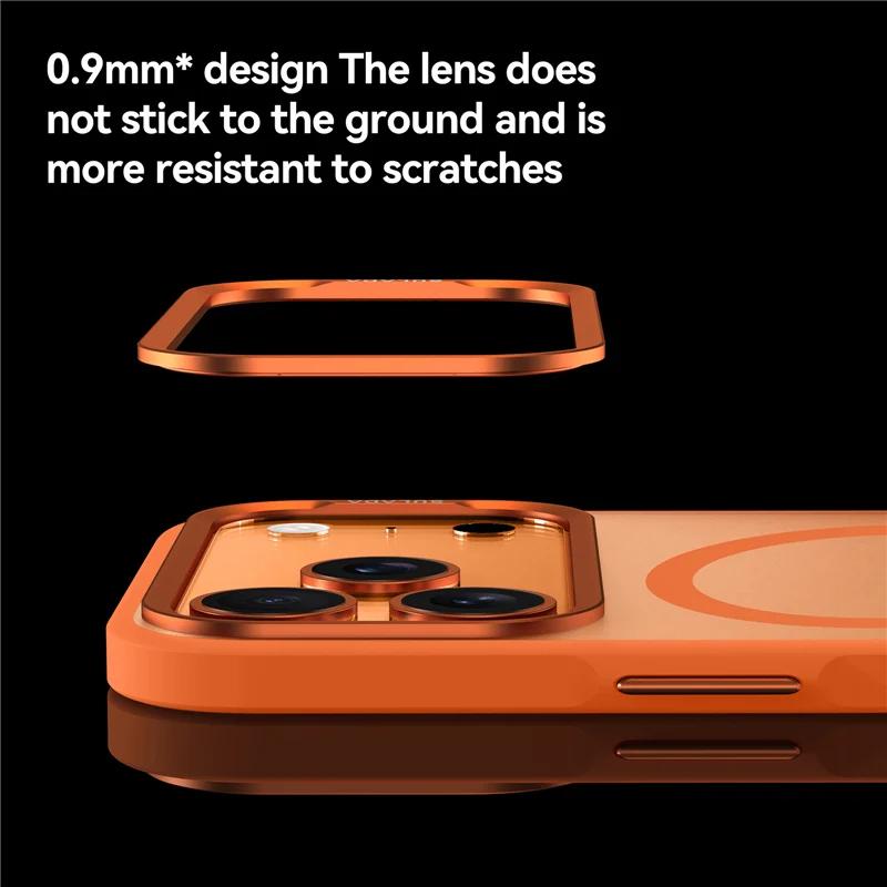 Luxury Alloy Lens Frame Matte for Magsafe Case for IPhone 17 Air ProMax 17Pro Translucent Hybrid Magnetic Waterproof Hard Cover