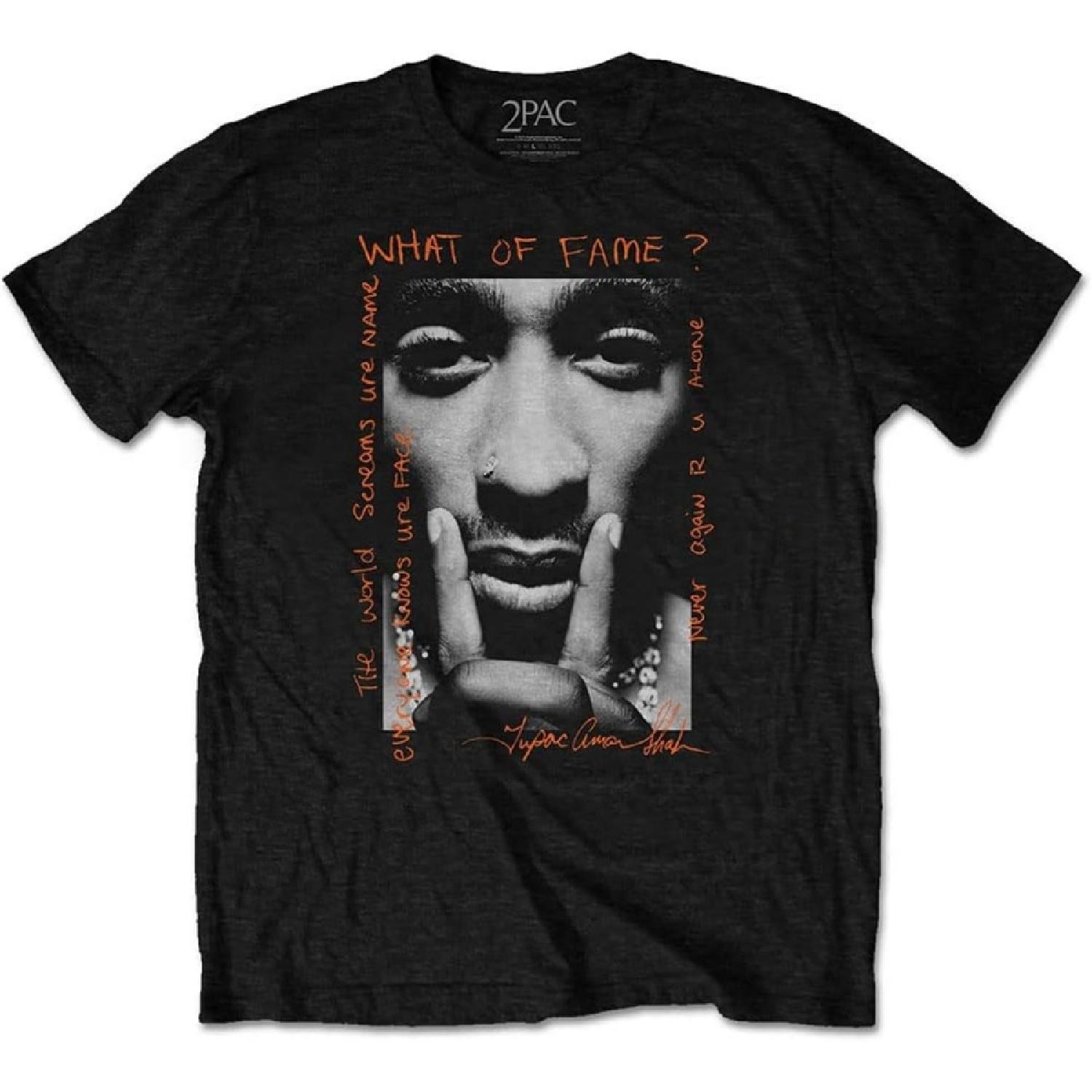 Men s Tupac What of Fame_ Slim Fit T-Shirt XX-Large Black S