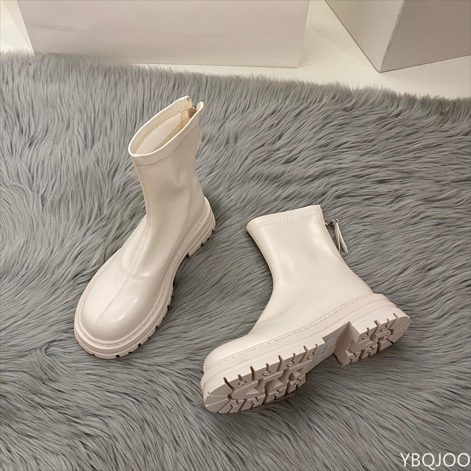 

Thick soled fashionable versatile women s shoes new autumn winter elegant simple short boots casual comfortable women s shoes 40