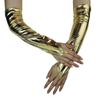 Glossy Leather Fingerless Long Gloves for Formal Event Elegant Night Club Arm Sleeves for Adult Stage Performances