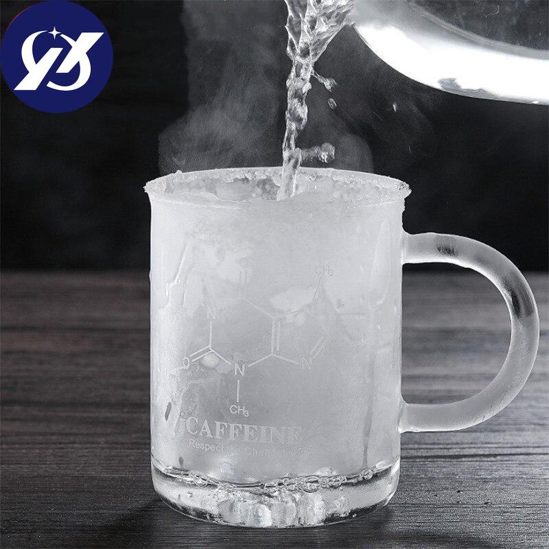 450ml Glasbecher Becher Milch Frühstück Kaffeetasse gh Hochtemperaturbeständige Tasse mit Skala Trinkgeschirr