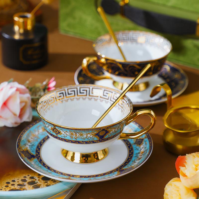 European Ceramic Bone China Coffee Cup Saucer Set Retro British Afternoon Tea Set Premium Gift Box 2025 New