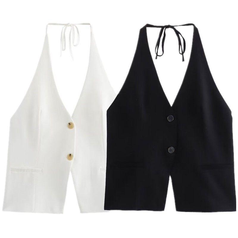 Fashion Style 2024 Autumn New Women's Clothing Stylish V Neck Bowknot Decoration Hanging Collar Tops 3067004