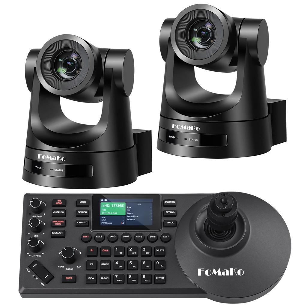 Fast Delivery FoMaKo PTZ Camera 30X Bundle HDMI 3G-SDI IP PoE HDMI Camera Church (2pcs) + POE IP PTZ Camera Controller