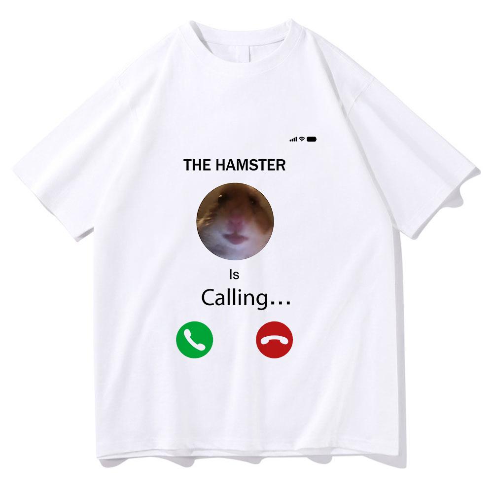 This Hamster Is Called Men's T-Shirt Hamster Funny Men's/Women's Clothes Harajuku Clothes Summer Cotton T-Shirt Breathable Top