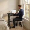 Sit-Stand Desk, Height-Adjustable, 70 x 60 cm, on Casters, Tilting Top, Black Metal Frame