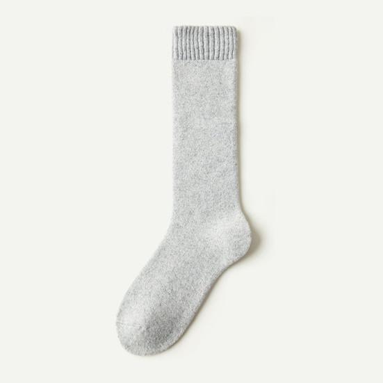 1 Pair Women Winter Socks Thickened Plush Knee Length Long-tube High Elasticity Wrapping Anti-slip Floor Socks Comfort Warmth Sleeping Stockings