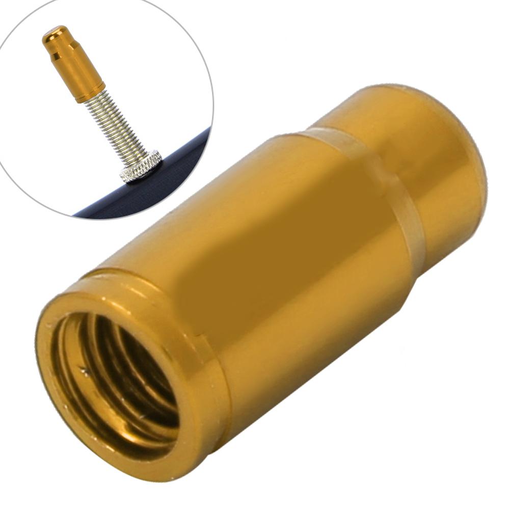 50pcs Aluminum Alloy Anodized Bike Tire Presta Air Valve Anti dust Cover Caps (Gold)