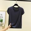 Plus Size Women's Slim Fit Solid Crew Neck Modal T-Shirt - Korean Style Summer Top