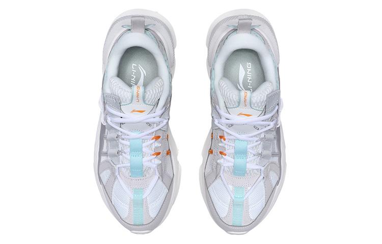 Li Ning Nebula M1 Textile, Synthetic Leather Cushioning Low Top Sports Casual Shoes Women's White Gray AGCQ244-1