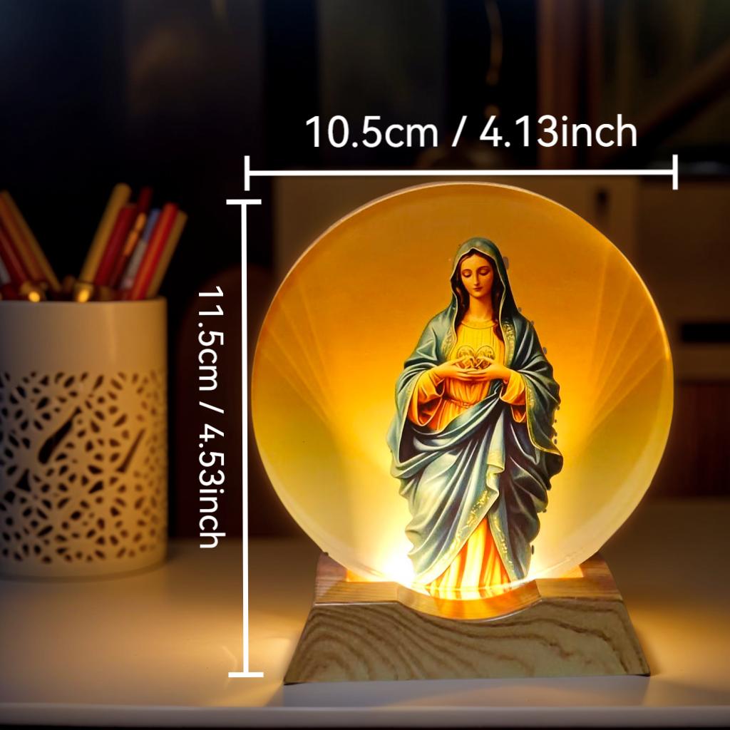 1pc Virgin Mary Blessing Night Lamp is suitable for Ramadan lovers, Mother's Day, Easter, New Year celebrations, bedroom table l