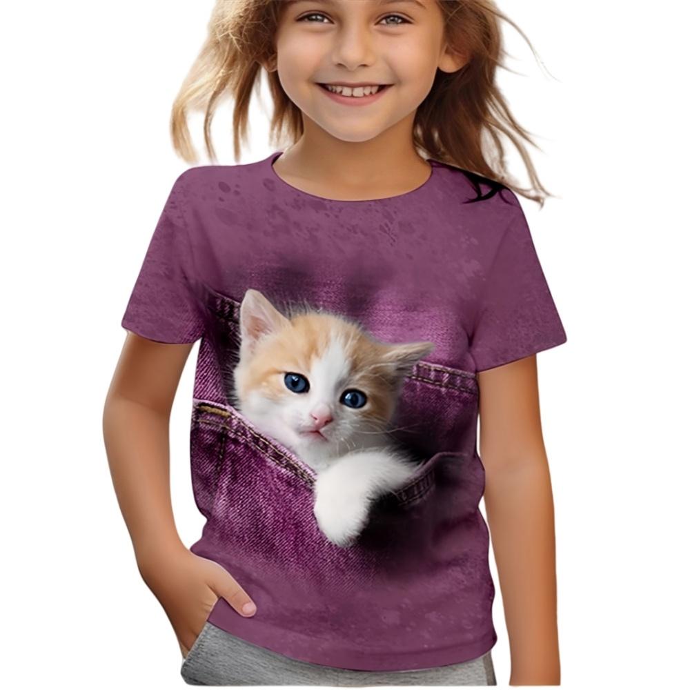 Summer T-Shirts for Women's Fashion Capybara Clothes Women Clothes Cute Cat Printed Tees Top Women T-Shirt